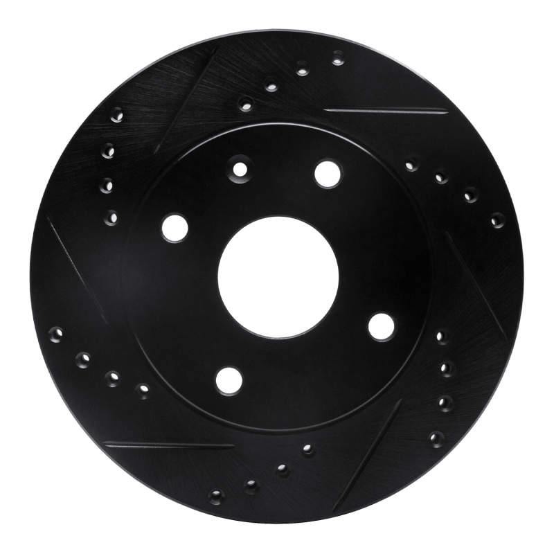 Chevrolet Optra Brake Rotor (1) - Front Left - R1 Concepts - Drilled & Slotted - Black - `04-`10